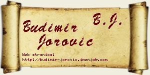 Budimir Jorović vizit kartica